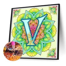 Load image into Gallery viewer, Diamond Painting - Full Round - Mandala letter V (30*30CM)
