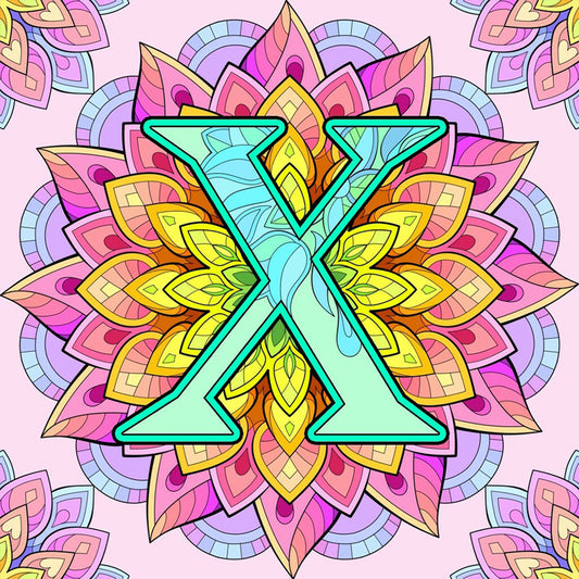 Diamond Painting - Full Round - Mandala letter X (30*30CM)