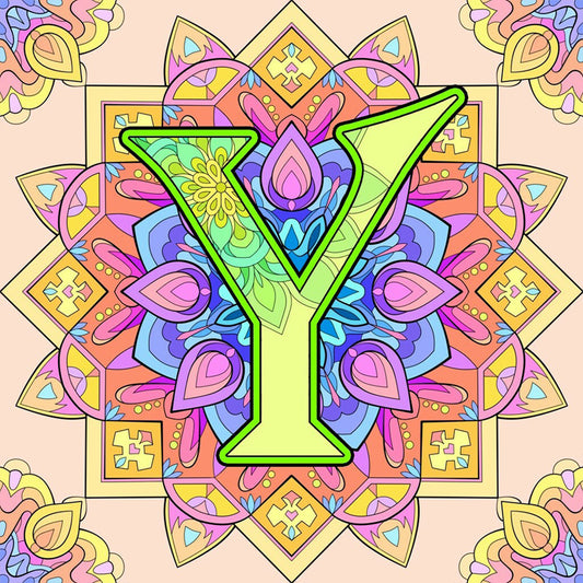 Diamond Painting - Full Round - Mandala letter Y (30*30CM)