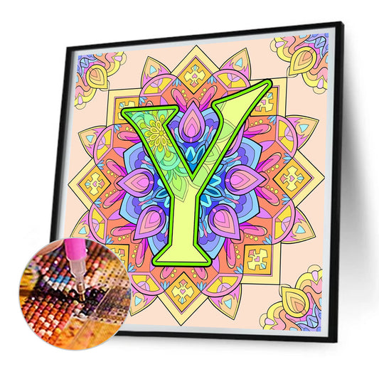 Diamond Painting - Full Round - Mandala letter Y (30*30CM)