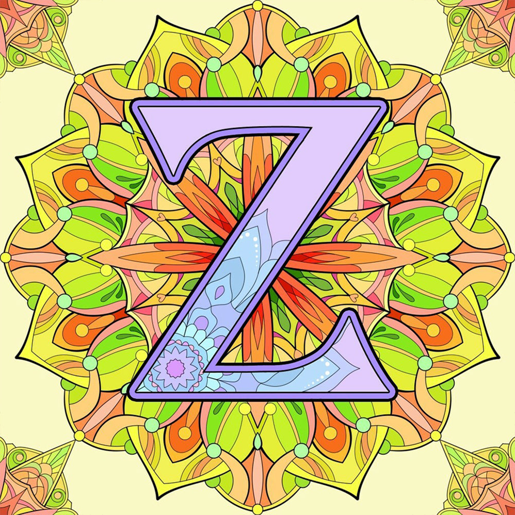 Diamond Painting - Full Round - Mandala letter Z (30*30CM)
