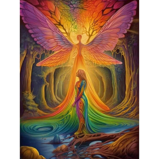 Diamond Painting - Full Round - woman and fairy (30*40CM)