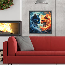 Load image into Gallery viewer, Diamond Painting - Full Round - cat of ice and fire (30*30CM)
