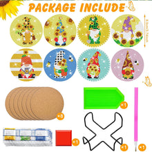 Load image into Gallery viewer, 8PCS Special Shape Diamond Painting Coasters Kits (Sunflower and Gnome #1)
