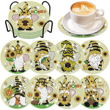 Load image into Gallery viewer, 8PCS Special Shape Diamond Painting Coasters Kits (Sunflower and Gnome #2)
