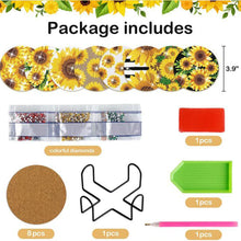 Load image into Gallery viewer, 8PCS Special Shape Diamond Painting Coasters Kits (Sunflowers)
