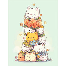 Load image into Gallery viewer, AB Diamond Painting - Full Round - stacked cat (30*40CM)
