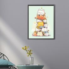 Load image into Gallery viewer, AB Diamond Painting - Full Round - stacked cat (30*40CM)
