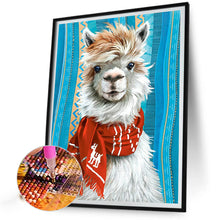 Load image into Gallery viewer, AB Diamond Painting - Full Round - Alpaca wearing scarf (40*55CM)
