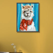 Load image into Gallery viewer, AB Diamond Painting - Full Round - Alpaca wearing scarf (40*55CM)
