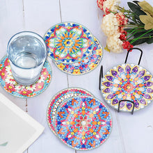 Load image into Gallery viewer, 6PCS Waterproof Coaster Acrylic Special Shape Diamond Painting Art Coaster Kit Washable with Holder
