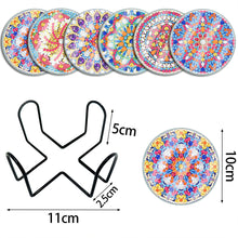Load image into Gallery viewer, 6PCS Waterproof Coaster Acrylic Special Shape Diamond Painting Art Coaster Kit Washable with Holder
