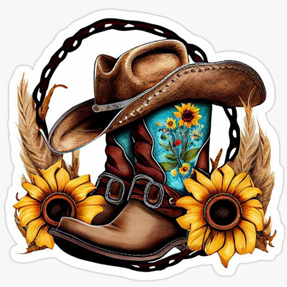 Diamond Painting - Full Round - cowboy boots (30*30CM)