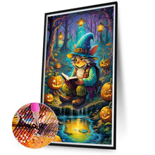 Load image into Gallery viewer, Diamond Painting - Full Round - Pumpkin lantern and grandpa in the forest (40*70CM)
