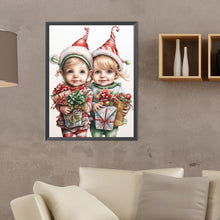 Load image into Gallery viewer, Diamond Painting - Full Round - child holding gift (30*40CM)
