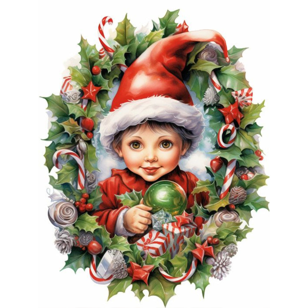 Diamond Painting - Full Round - child holding gift (30*40CM)