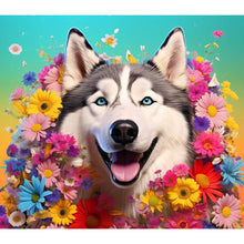 Load image into Gallery viewer, Diamond Painting - Full Round - dog wearing garland (40*35CM)
