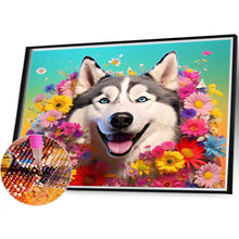 Load image into Gallery viewer, Diamond Painting - Full Round - dog wearing garland (40*35CM)
