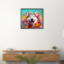 Load image into Gallery viewer, Diamond Painting - Full Round - dog wearing garland (40*35CM)
