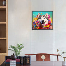 Load image into Gallery viewer, Diamond Painting - Full Round - dog wearing garland (40*35CM)
