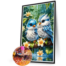 Load image into Gallery viewer, Diamond Painting - Full Round - blue and white bird (40*60CM)
