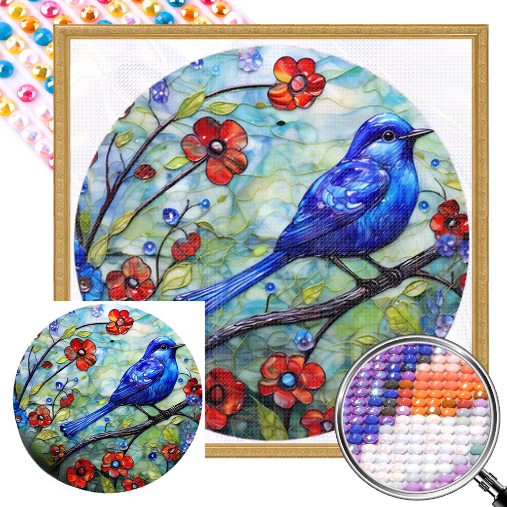 AB Diamond Painting - Full Round - bluebird (30*30CM)