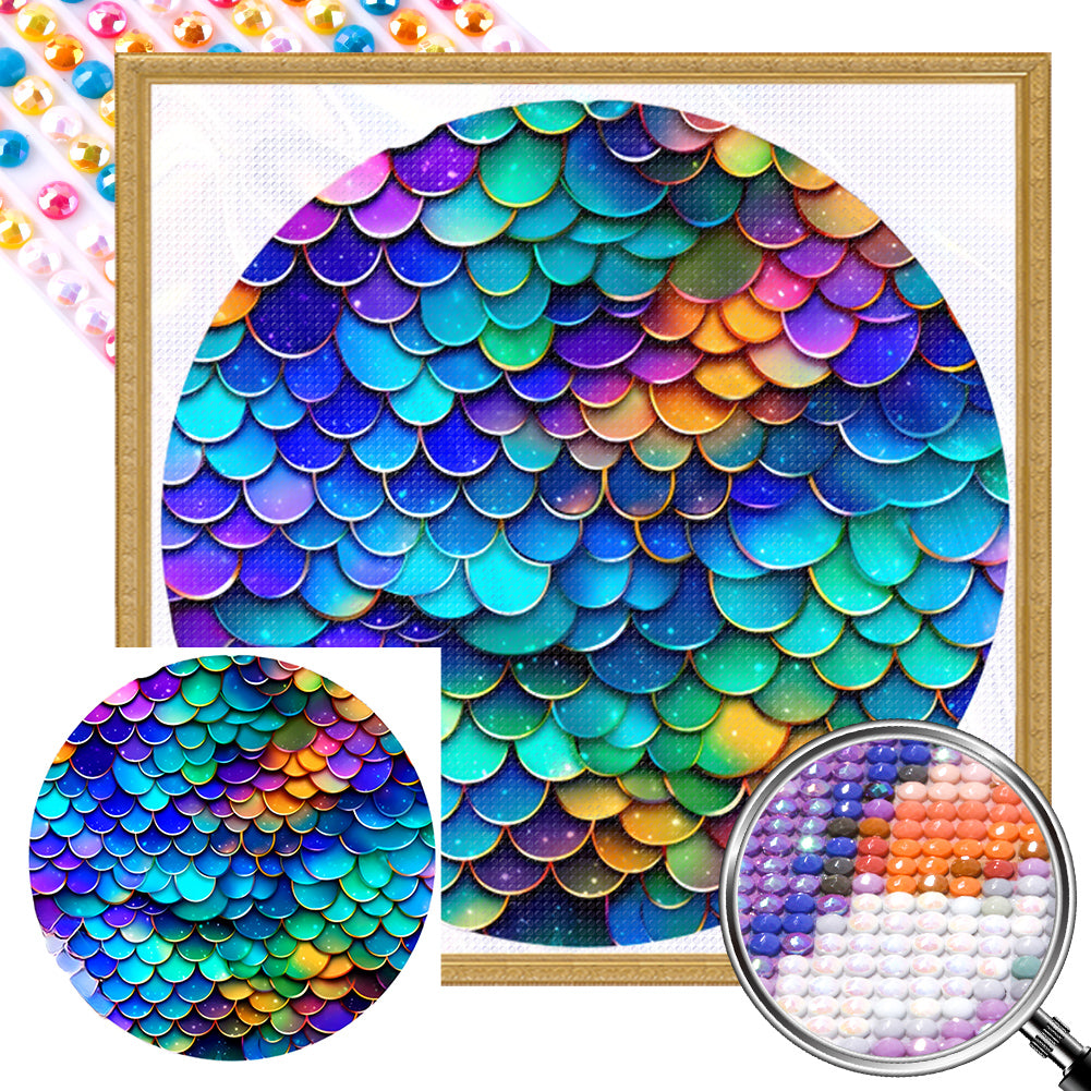 AB Diamond Painting - Full Round - mermaid scales (30*30CM)