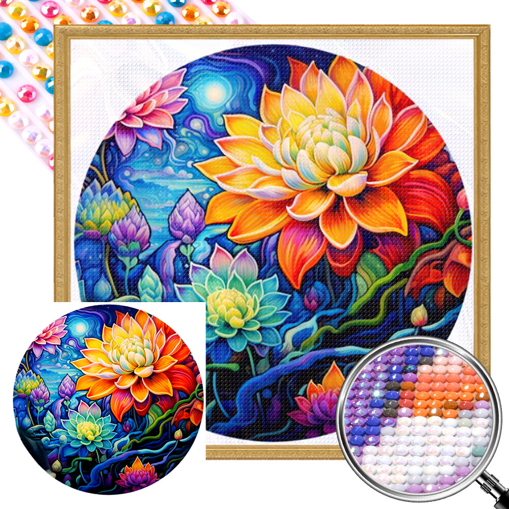 AB Diamond Painting - Full Round - lotus (30*30CM)