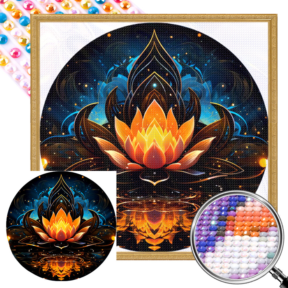 AB Diamond Painting - Full Round - lotus (30*30CM)