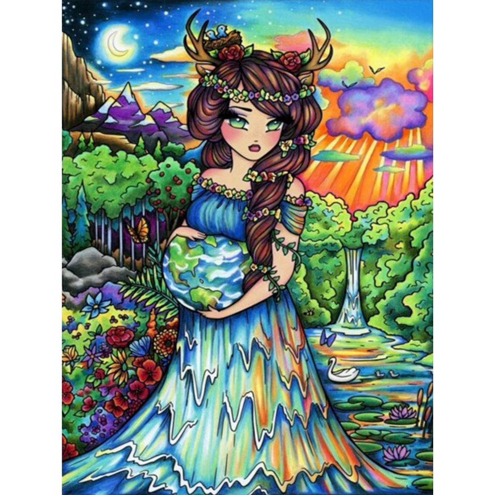 Diamond Painting - Full Round - girl (30*40CM)