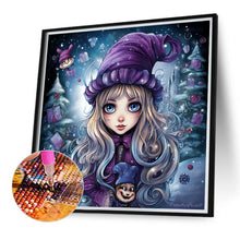 Load image into Gallery viewer, Diamond Painting - Full Round - little girl on snowy night (40*40CM)
