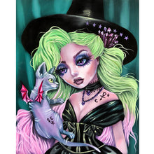 Load image into Gallery viewer, Diamond Painting - Full Round - green hair girl (40*50CM)

