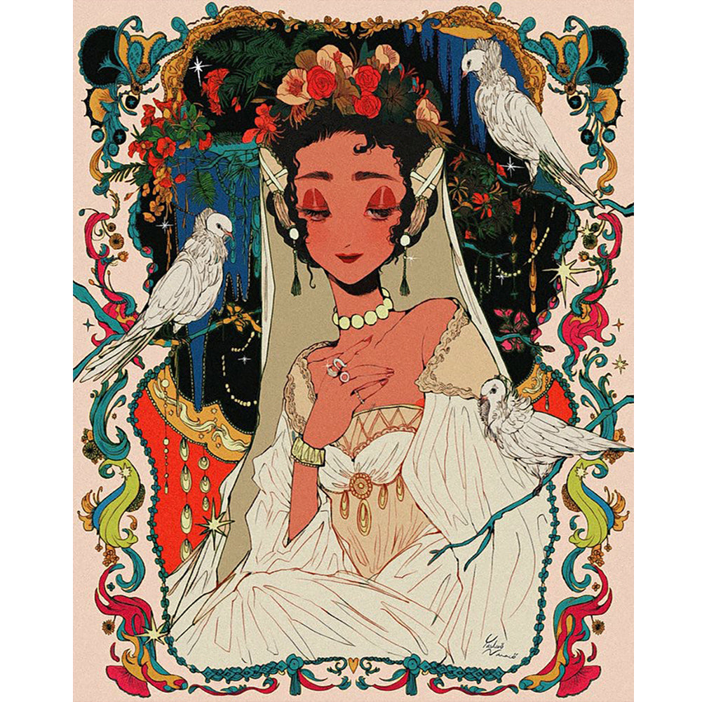 Diamond Painting - Full Round - peace dove girl (40*50CM)