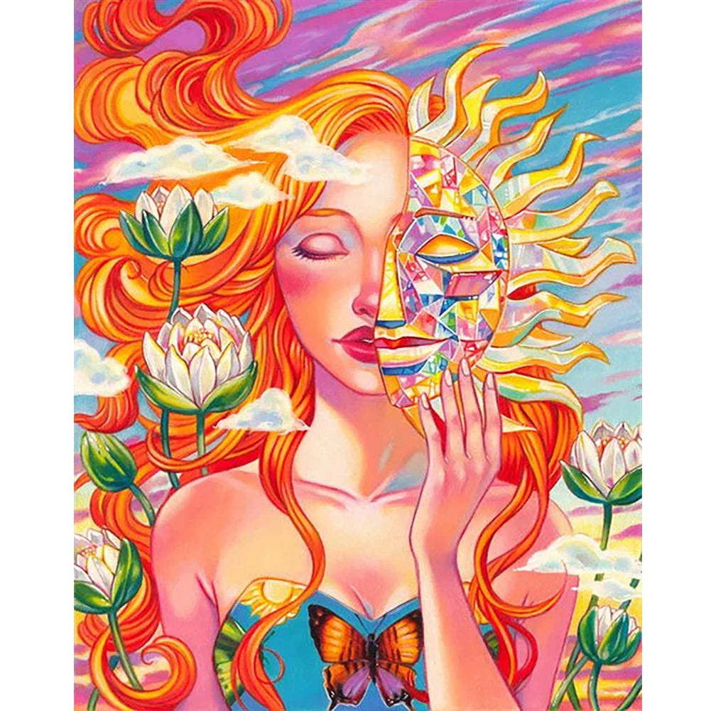 Diamond Painting - Full Round - girl sun god (40*50CM)