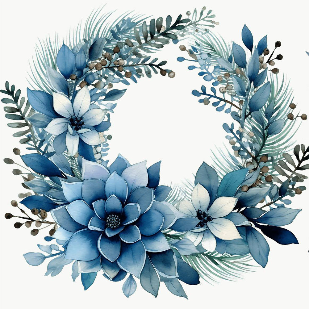 Diamond Painting - Full Round - blue garland (30*30CM)