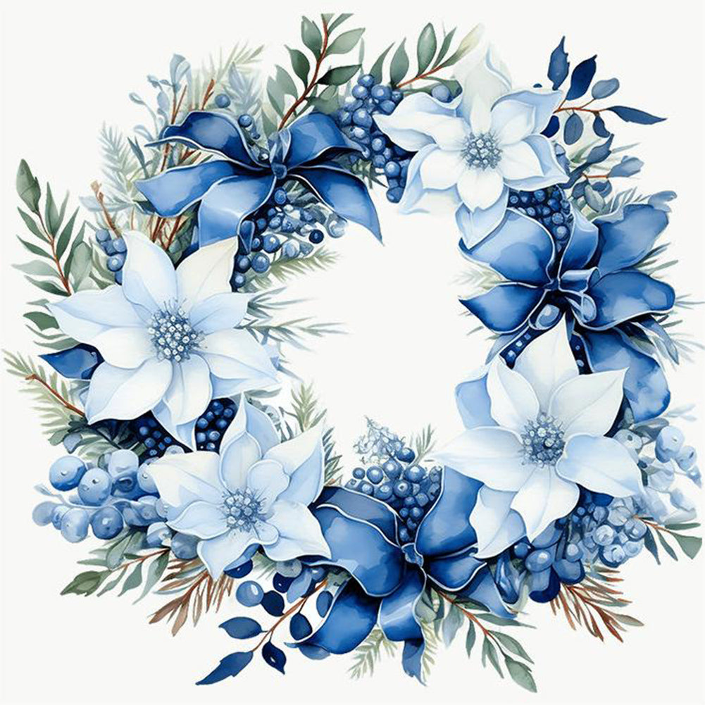 Diamond Painting - Full Round - blue garland (30*30CM)
