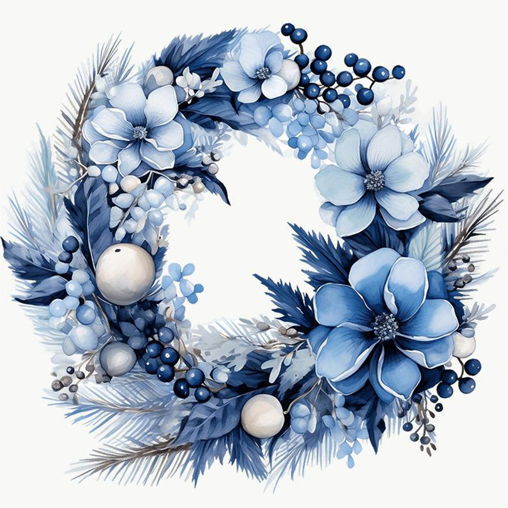 Diamond Painting - Full Round - blue garland (30*30CM)