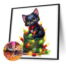 Load image into Gallery viewer, Diamond Painting - Full Round - Lantern black cat (30*30CM)
