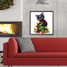 Load image into Gallery viewer, Diamond Painting - Full Round - Lantern black cat (30*30CM)
