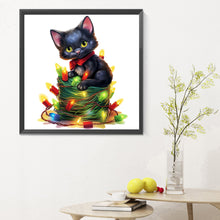 Load image into Gallery viewer, Diamond Painting - Full Round - Lantern black cat (30*30CM)
