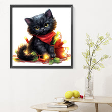 Load image into Gallery viewer, Diamond Painting - Full Round - Lantern black cat (30*30CM)
