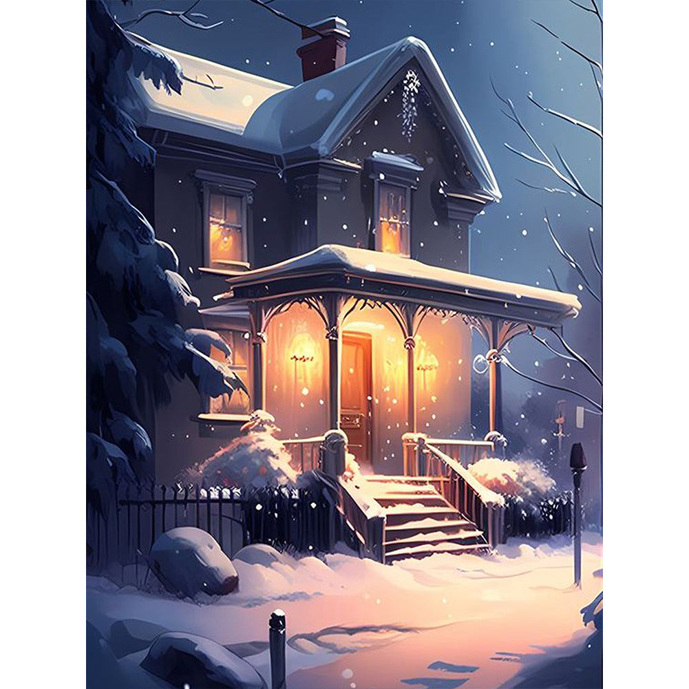Diamond Painting - Full Round - Snow cabin (30*40CM)