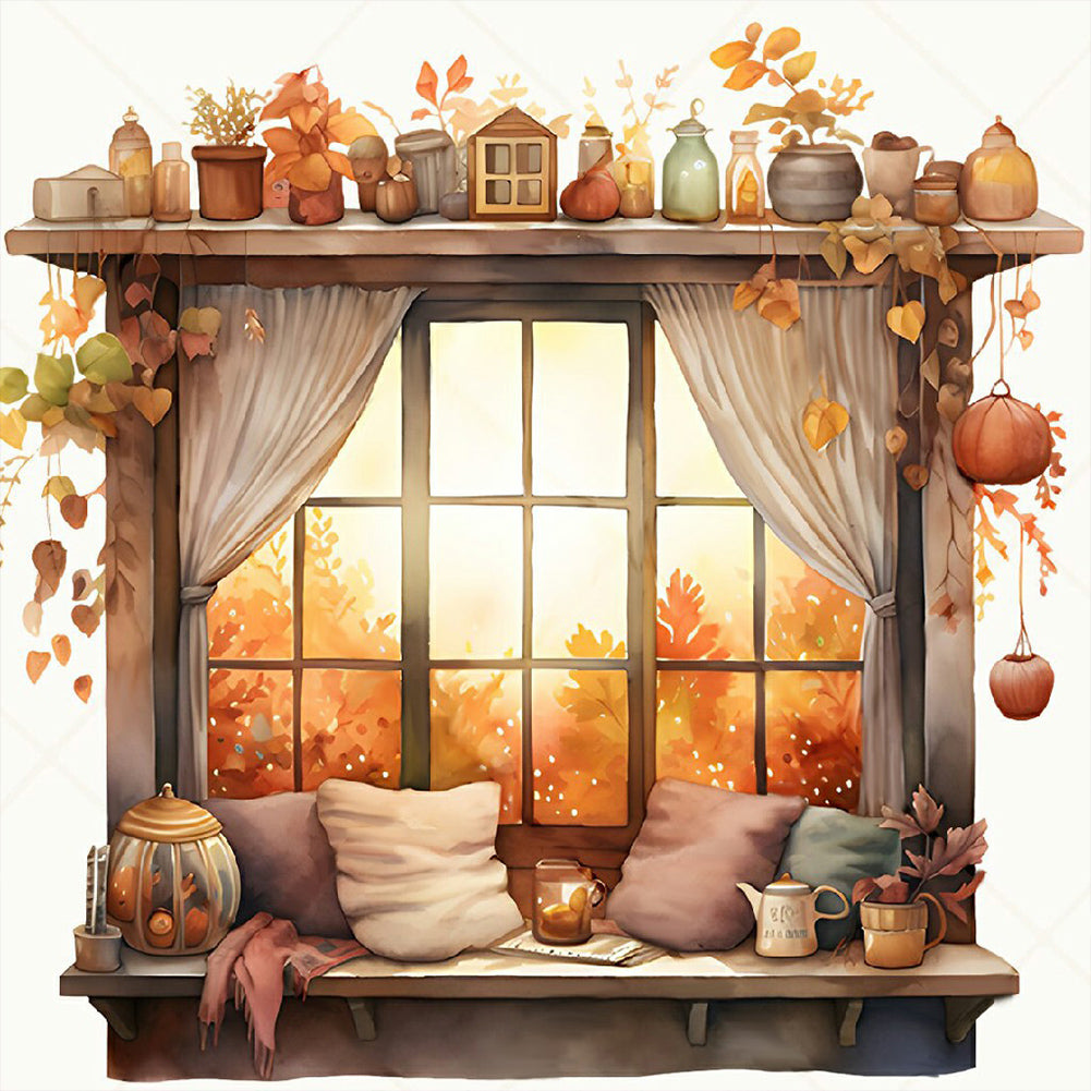 Diamond Painting - Full Round - A corner of the autumn cabin (40*40CM)