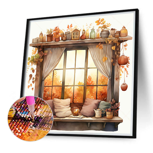 Diamond Painting - Full Round - A corner of the autumn cabin (40*40CM)
