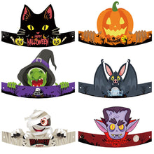 Load image into Gallery viewer, 6PCS Diamond Painting Funny Party Hats Holiday Hat for Girl Kid(Halloween Style)

