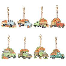 Load image into Gallery viewer, 8PCS Double Sided Diamond Painting Art Keychain Pendant (Fruit Vegetable Lorry)
