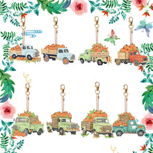 Load image into Gallery viewer, 8PCS Double Sided Diamond Painting Art Keychain Pendant (Fruit Vegetable Lorry)

