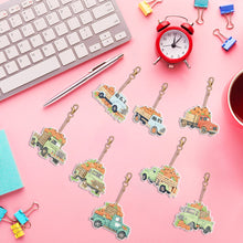 Load image into Gallery viewer, 8PCS Double Sided Diamond Painting Art Keychain Pendant (Fruit Vegetable Lorry)
