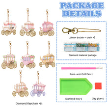 Load image into Gallery viewer, 8PCS Double Sided Diamond Painting Art Keychain Pendant (Fantasy Carriage)
