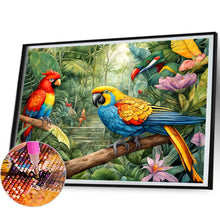 Load image into Gallery viewer, Diamond Painting - Full Round - parrot bird in forest (50*40CM)
